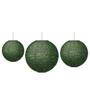 Boxwood Hanging Paper Lanterns, Pack of 3