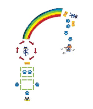 Pete the Cat Rainbow Boogie Sensory Path