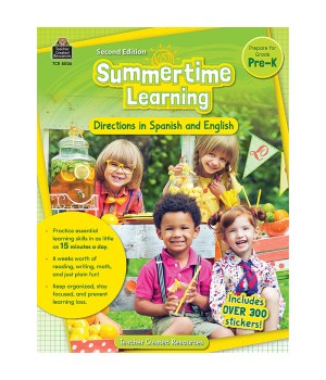 Summertime Learning: English and Spanish Directions, PreK Second Edition (Prep)