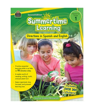 Summertime Learning: English and Spanish Directions, Grade 1 Second Edition (Prep)