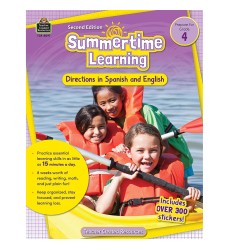 Summertime Learning: English and Spanish Directions, Grade 4 Second Edition (Prep)