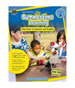 Summertime Learning: English and Spanish Directions, Grade 6 Second Edition (Prep)