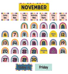 Oh Happy Day Rainbow Calendar Pocket Chart Cards, Pack of 104