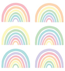 Pastel Pop Rainbows Accents, Pack of 30