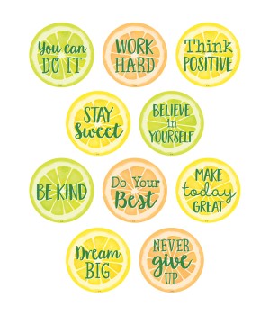 Lemon Zest Positive Saying Accents, Pack of 30