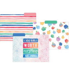 Watercolor File Folders, Pack of 12