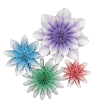 Floral Bloom Paper Flowers, Pack of 4