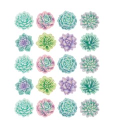 Rustic Bloom Succulents Stickers, Pack of 120