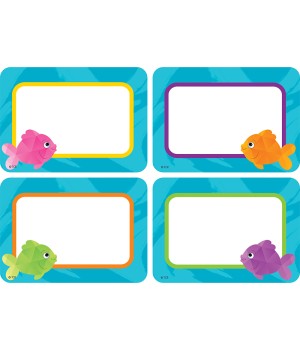 Colorful Fish Name Tags/Labels - Multi-Pack, Pack of 36