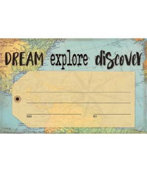 Travel the Map Dream Explore Discover Awards, Pack of 30