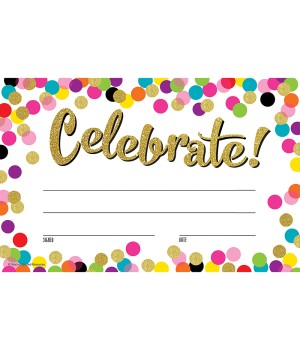 Confetti Celebrate! Awards, 8.5" x 5.5", Pack of 25