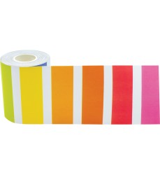 Colorful Stripes Straight Rolled Border Trim, 50 Feet