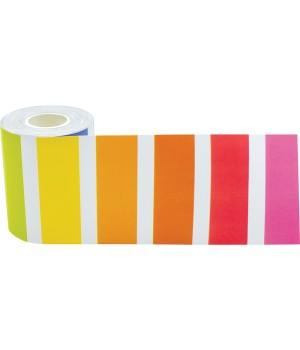 Colorful Stripes Straight Rolled Border Trim, 50 Feet
