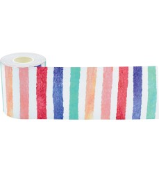 Watercolor Stripes Straight Rolled Border Trim, 50 Feet