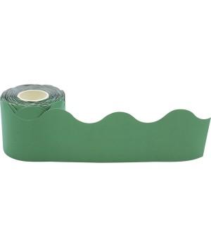 Eucalyptus Green Scalloped Rolled Border Trim, 50 Feet