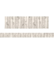 White Wood Design Straight Rolled Border Trim, 50 Feet