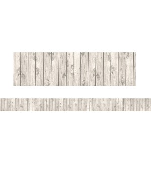 White Wood Design Straight Rolled Border Trim, 50 Feet