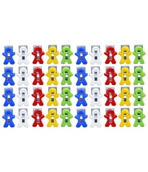 Magnet Man Magnetic Clip, Assorted Colors, 40-Piece Bucket
