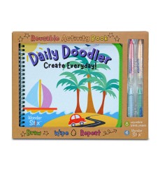 Daily Doodler Reusable Activity Book- Dino Cover, Includes 4 Wonder Stix
