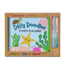 Daily Doodler Reusable Activity Book- Sea Life Cover, Includes 4 Wonder Stix