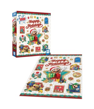 Super Mario "Happy Holidays" 1000-Piece Puzzle