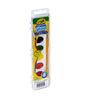 WASHABLE WATERCOLORS 8 W/BRUSH