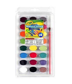 24CT WASHABLE WATERCOLOR PANS WITH