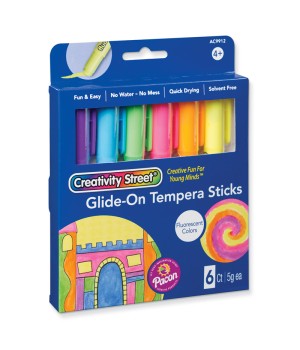 TEMPERA PAINT STICKS 6 FLUOR CLRS